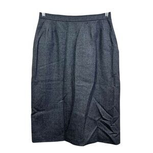 Evan Picone Womens Long Wool Skirt Flat Front Ventless Pockets Lined‎ Gray Sz 12